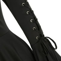 haxmnou ženske renesansne gotičke punk s kapuljača ogrtač džemper vještica ljuljana haljina crna m