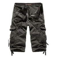 Tdoqot Mens Capri Cargo kratke hlače- Ljetni pamuk Stretch Slučajni zazor džepa Opušteno fit muške kratke hlače