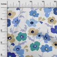 + pamučna tkanina od batista u plavoj boji, Pribor za prošivanje s cvjetnim printom, tkanina za šivanje široka