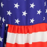 Dan neovisnosti Ženska ljetna suspender američka zastava tiskana Vintage Velika ljuljačka haljina