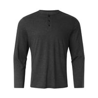 Jesenske košulje za muškarce muškarce ležerne solidne V-izrez dugih rukava pulover prozračna košulja bluza